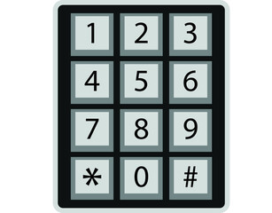 Layout of numbers. Set of digital code. Keyboards with numbers. Secrecy symbol.