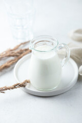 Obraz na płótnie Canvas Fresh dairy product in a jug