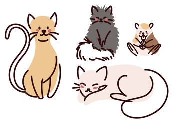 pets cats and hamster