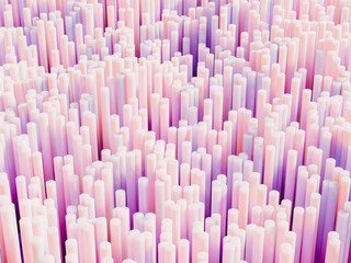 Obraz premium Abstract sticks of pink and blue rendering of Big Data concept. Data visualisation 3d rendering. 