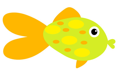fish flat design, cartoons, on white background isolated