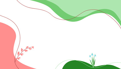 Spring abstract background in pink and green tones with flowers with space for text. Template for an advertising banner, for sale