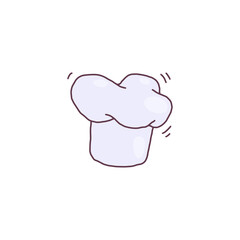 Chief cook white high hat hand drawn doodle color vector illustration isolated.