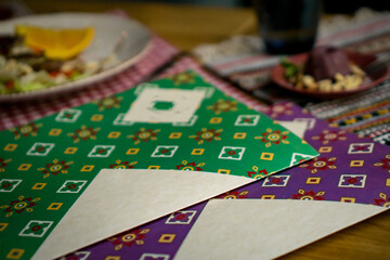 Fototapeta premium Menu on a table set in a restaurant