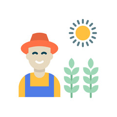 Agriculture Vector Flat Icon Design illustration. Agriculture and Farming Symbol on White background EPS 10 File
