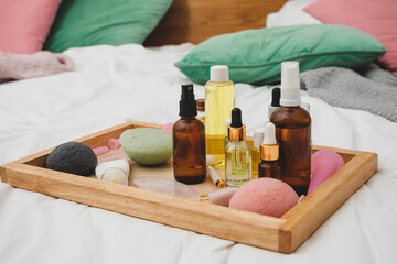 The set of natural skincare products for spa