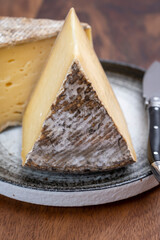 French mountain cheese from Alps, tomme de Savoie