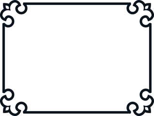 Vector border frame. 
Background or album page. Simple rectangular horizontal billboard, plaque, signboard or label 