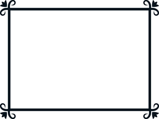 Obraz premium Vector border frame. Background or album page. Simple rectangular horizontal billboard, plaque, signboard or label 