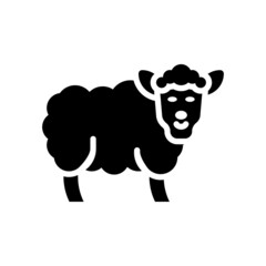 Sheep Vector Solid Icon Design illustration. Agriculture and Farming Symbol on White background EPS 10 File