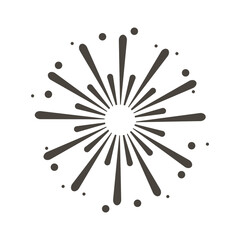 Sun rays icon, shine and burst line