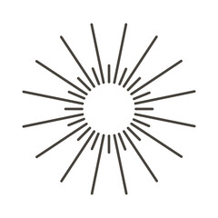 Obraz premium Sun rays icon, shine and burst line