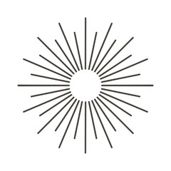 Obraz premium Sun rays icon, shine and burst line