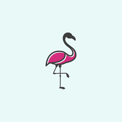 line flamingo logo. swan logo