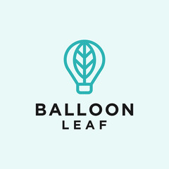hot air balloon leaf logo. balloon logo