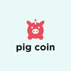 pig coin logo. animal logo