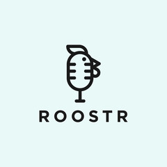chicken podcast logo. microphone logo