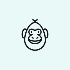 gorilla line logo. animal logo