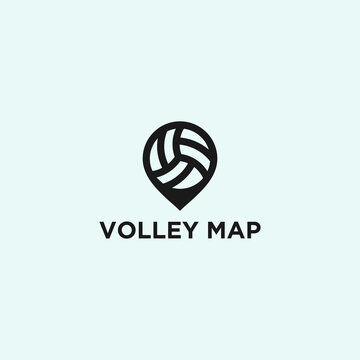 volleyball location logo. sports logo