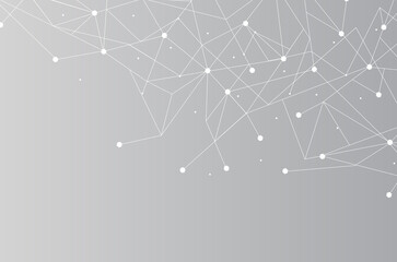 Network abstract connection isolated on gray background. Network technology background with dots and lines. Ai background. Modern abstract concept. Ai background vector, network technology	