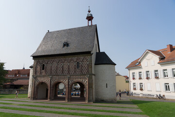 Fototapeta na wymiar „Kloster Lorsch“, Germany - September 12, 2020: UNESCO World Heritage Lorsch Abbey in the heart of the town of Lorsch