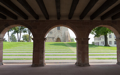 „Kloster Lorsch“, Germany - September 12, 2020: UNESCO World Heritage Lorsch Abbey in the heart of the town of Lorsch