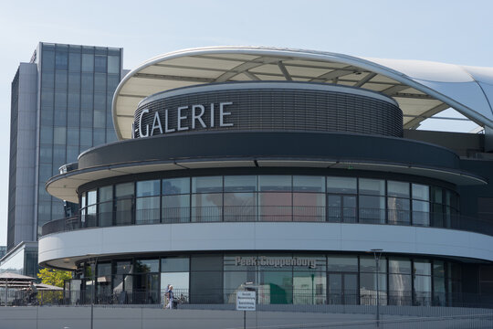 Ludwigshafen / Germany - September 13, 2020: „Rhein-Galerie“, shopping mall in one of the biggest european inner harbors, known for sustainability and environment protection