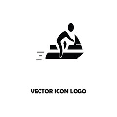 Jet ski icon sign scooter transport water sport.
