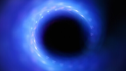 Bright abstract background with leaks. Blurred lighting tunnel. Magic portal. Vivid sphere lens