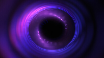Bright abstract background with leaks. Blurred lighting tunnel. Magic portal. Vivid sphere lens