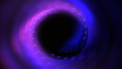 Bright abstract background with leaks. Blurred lighting tunnel. Magic portal. Vivid sphere lens