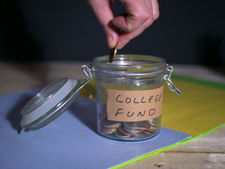 Student preparing for college with cash fund 