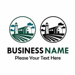 Obraz premium Farm design logo template illustration