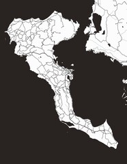 Corfu Island Map - obrazy, fototapety, plakaty