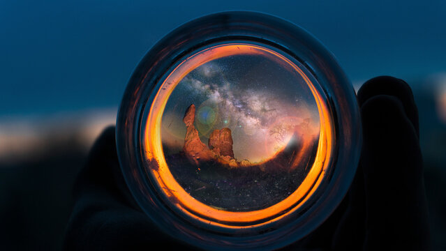 Reflection of mother nature in circle 