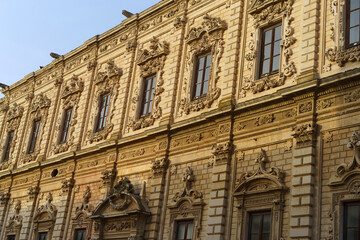 Fototapeta na wymiar Lecce, Apulia, Italy: historic buildings