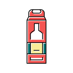 bottle of alcohol box color icon vector illustration - obrazy, fototapety, plakaty