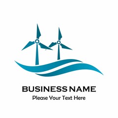 Wind energy logo template illustration