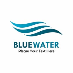 Blue water logo template illustration