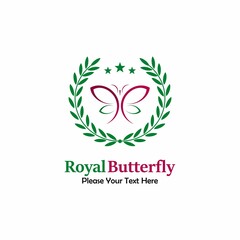 Royal butterfly logo template illustration