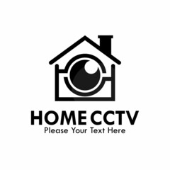 Home cctv logo template illustration