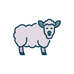 Sheep Vector Filled Outline Icon Design illustration. Agriculture and Farming Symbol on White background EPS 10 File