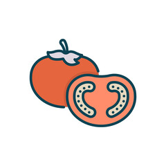 Tomatoes Vector Filled Outline Icon Design illustration. Agriculture and Farming Symbol on White background EPS 10 File