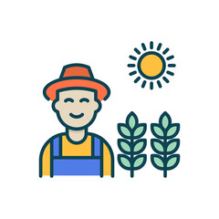 Agriculture Vector Filled Outline Icon Design illustration. Agriculture and Farming Symbol on White background EPS 10 File