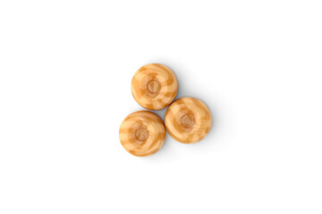 Milk candy lollipop isolated on white background.