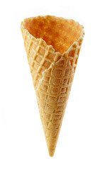 empty ice cream waffle cone