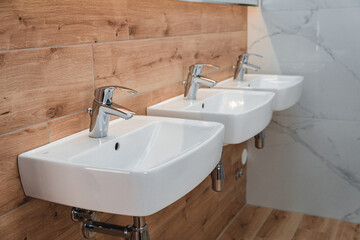 Three basins waiting for customers