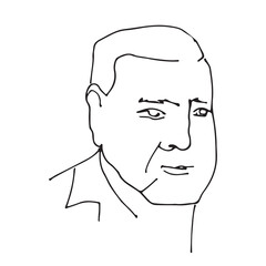 One continuous line drawing of man. Minimalism art.