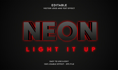 neon editable text effect with modern style 
