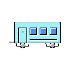 passengers transportation trailer color icon vector illustration